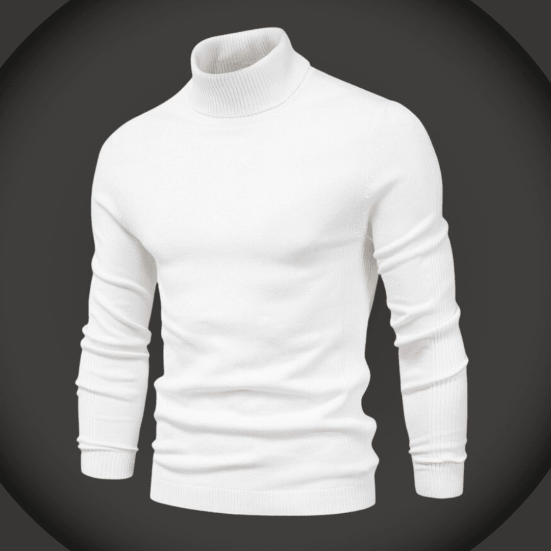 Color sólido para hombres Slim Arriller Turtleneck suéter de invierno