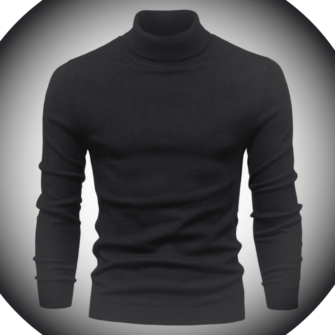 Color sólido para hombres Slim Arriller Turtleneck suéter de invierno