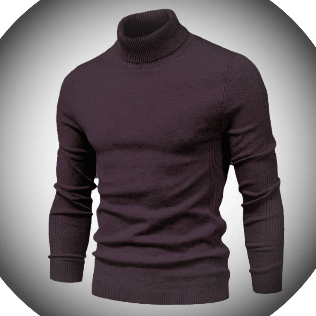 Color sólido para hombres Slim Arriller Turtleneck suéter de invierno