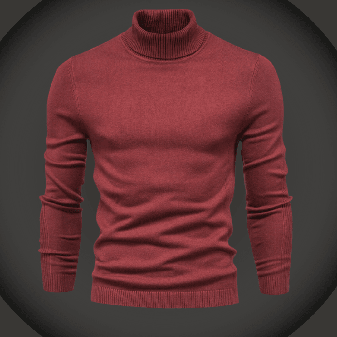 Color sólido para hombres Slim Arriller Turtleneck suéter de invierno