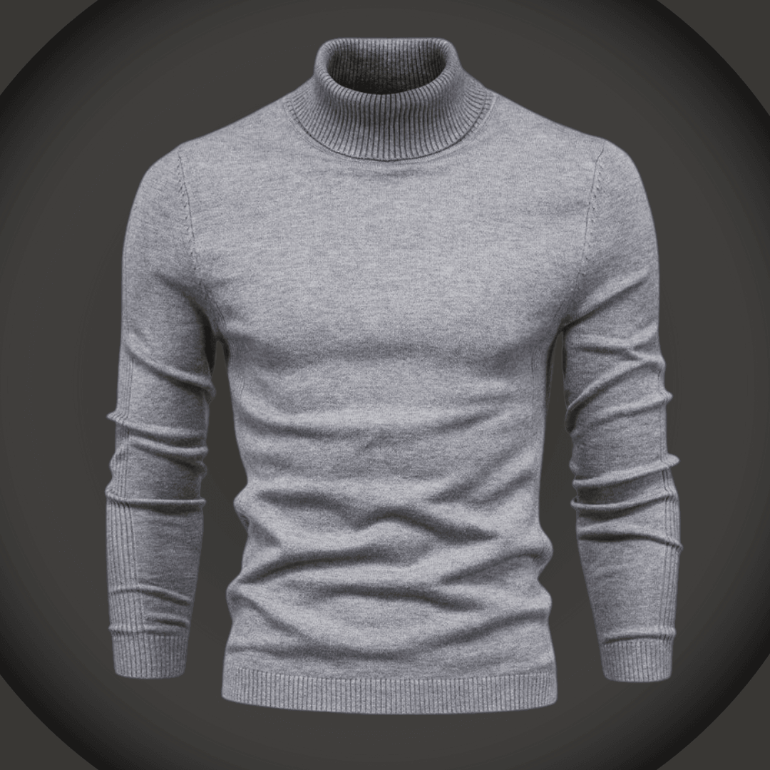 Color sólido para hombres Slim Arriller Turtleneck suéter de invierno