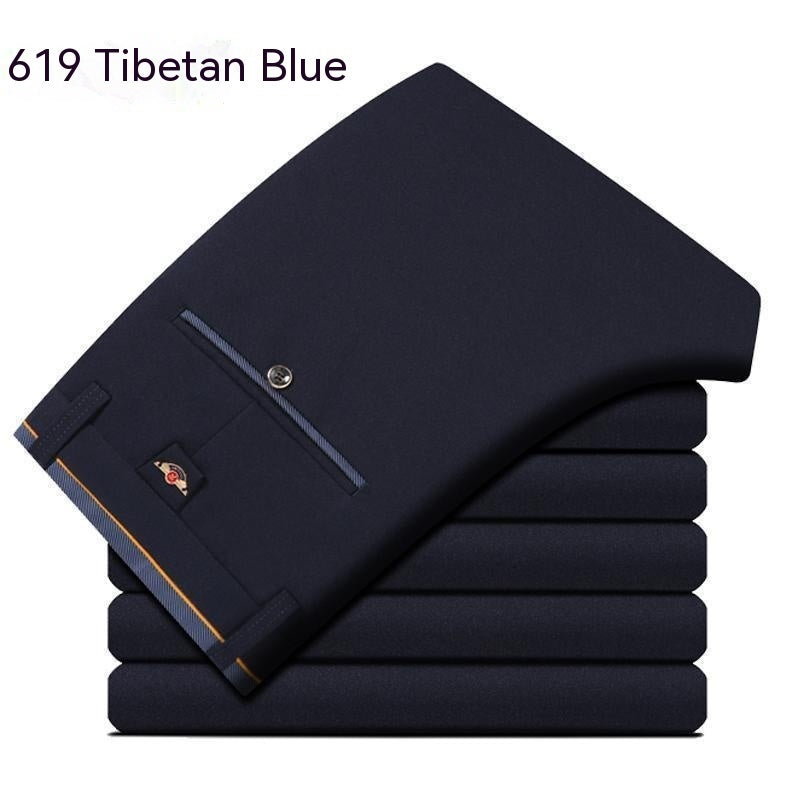 Pantaloni per pantaloni di mezza età pantaloni casual elastici maschi maschi uomini sciolti pantaloni dritti