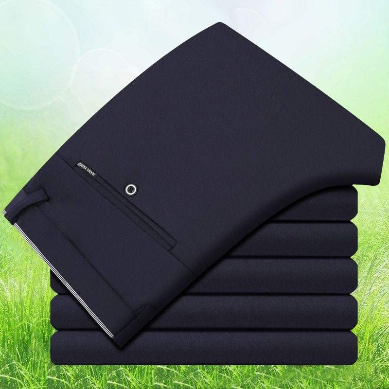Pantaloni per pantaloni di mezza età pantaloni casual elastici maschi maschi uomini sciolti pantaloni dritti
