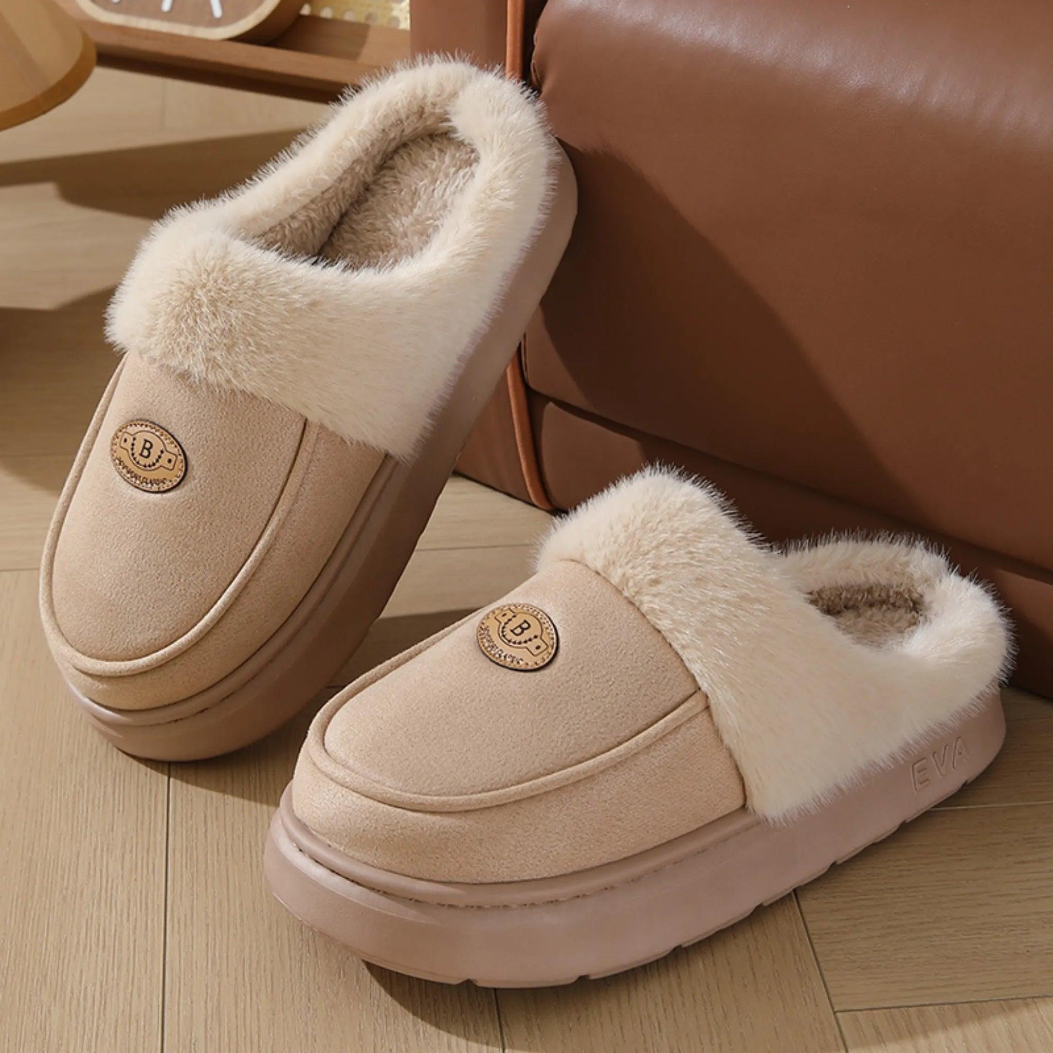Zapatillas de peluche de invierno para hombres zapatos casuales de condición de gamuza tibia