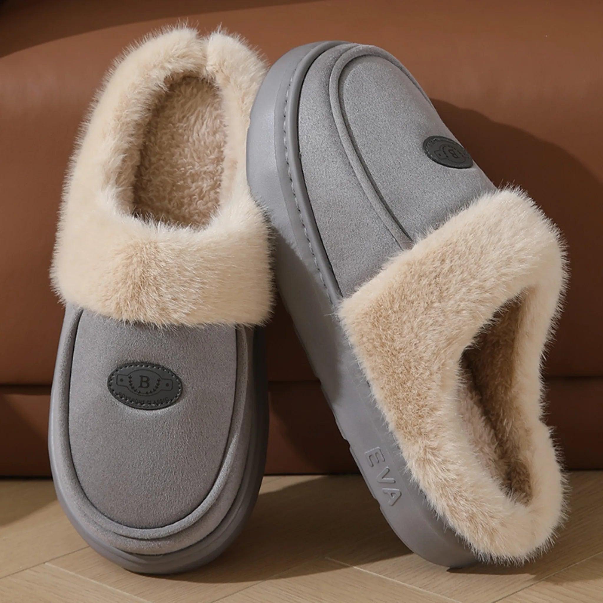 Zapatillas de peluche de invierno para hombres zapatos casuales de condición de gamuza tibia