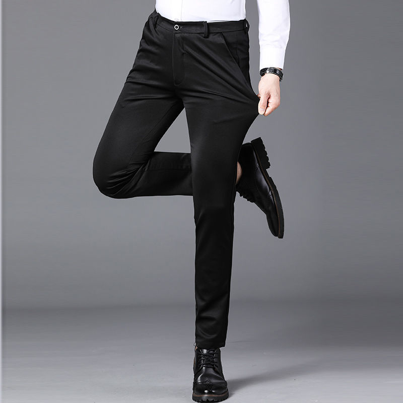 Pantaloni per pantaloni di mezza età pantaloni casual elastici maschi maschi uomini sciolti pantaloni dritti