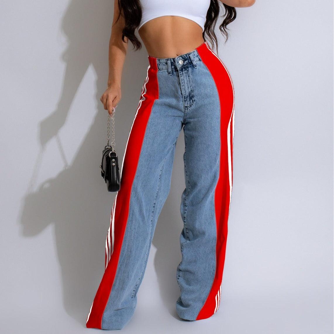 Pantalones de mezclilla de caída ancha