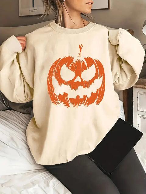 Women Pumpkin Sweater Luxury Brand Long Sleeve Rou