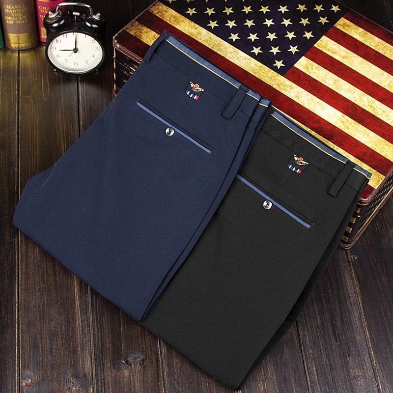 Pantaloni per pantaloni di mezza età pantaloni casual elastici maschi maschi uomini sciolti pantaloni dritti