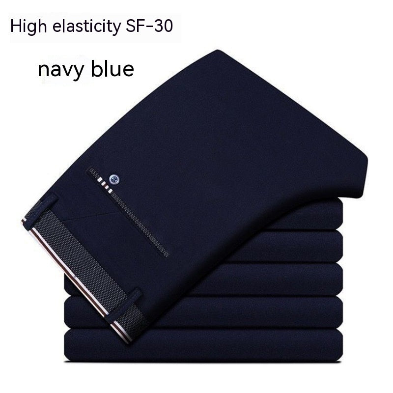 Pantaloni per pantaloni di mezza età pantaloni casual elastici maschi maschi uomini sciolti pantaloni dritti
