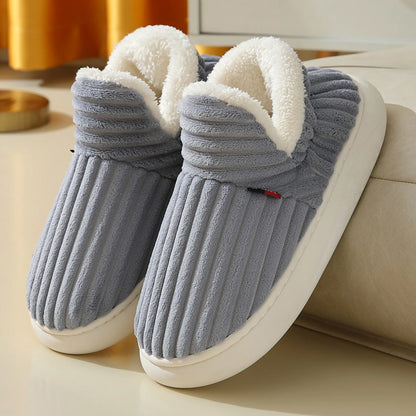 Winter Cotton Slippers – Warm Plush Shoes for Men &amp; Women