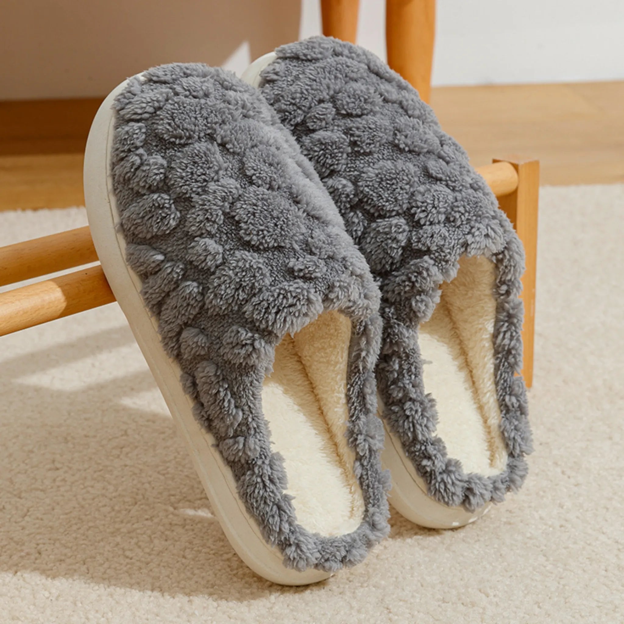 Unisex Cartoon Fuzzy Slippers – Soft, Anti-Skid Plush Shoes for Winter