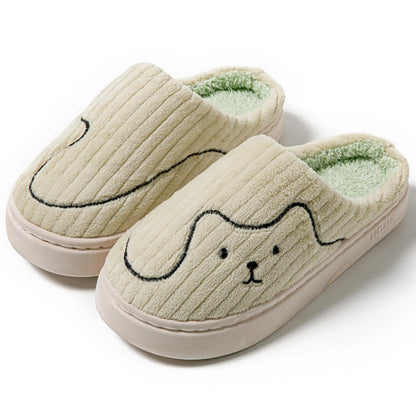 Striped Cat Slippers – Warm Non-slip Indoor House Shoes for Couples