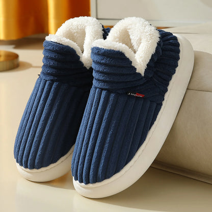 Winter Cotton Slippers – Warm Plush Shoes for Men &amp; Women