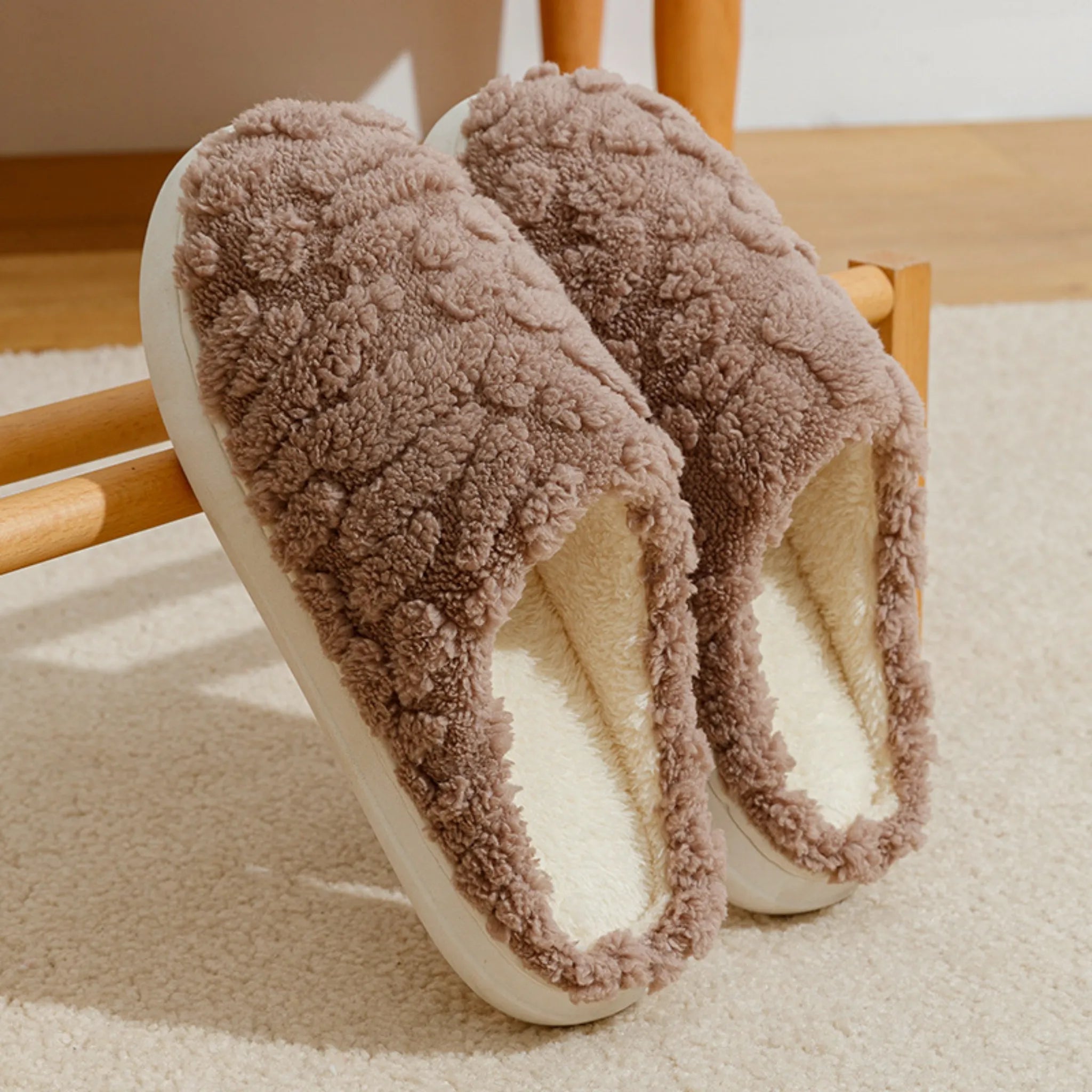 Unisex Cartoon Fuzzy Slippers – Soft, Anti-Skid Plush Shoes for Winter