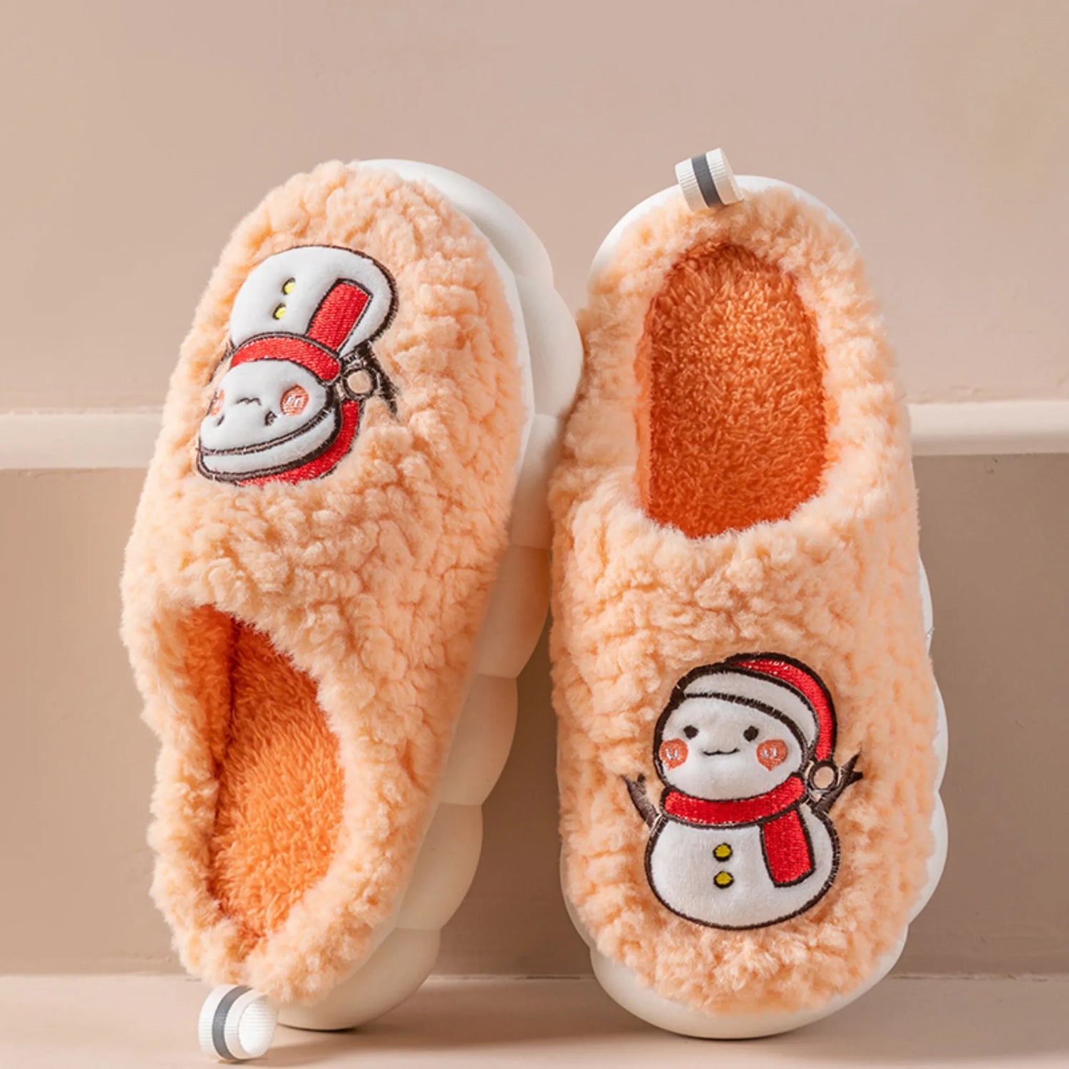 Snowman Plush Slippers – Warm, Anti-slip Thick-Soled Home Shoes