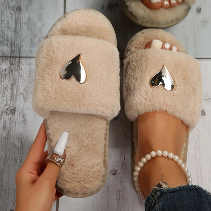 Women’s Fluffy Warm Fleece Slippers – Cozy Indoor Plush Flip Flops