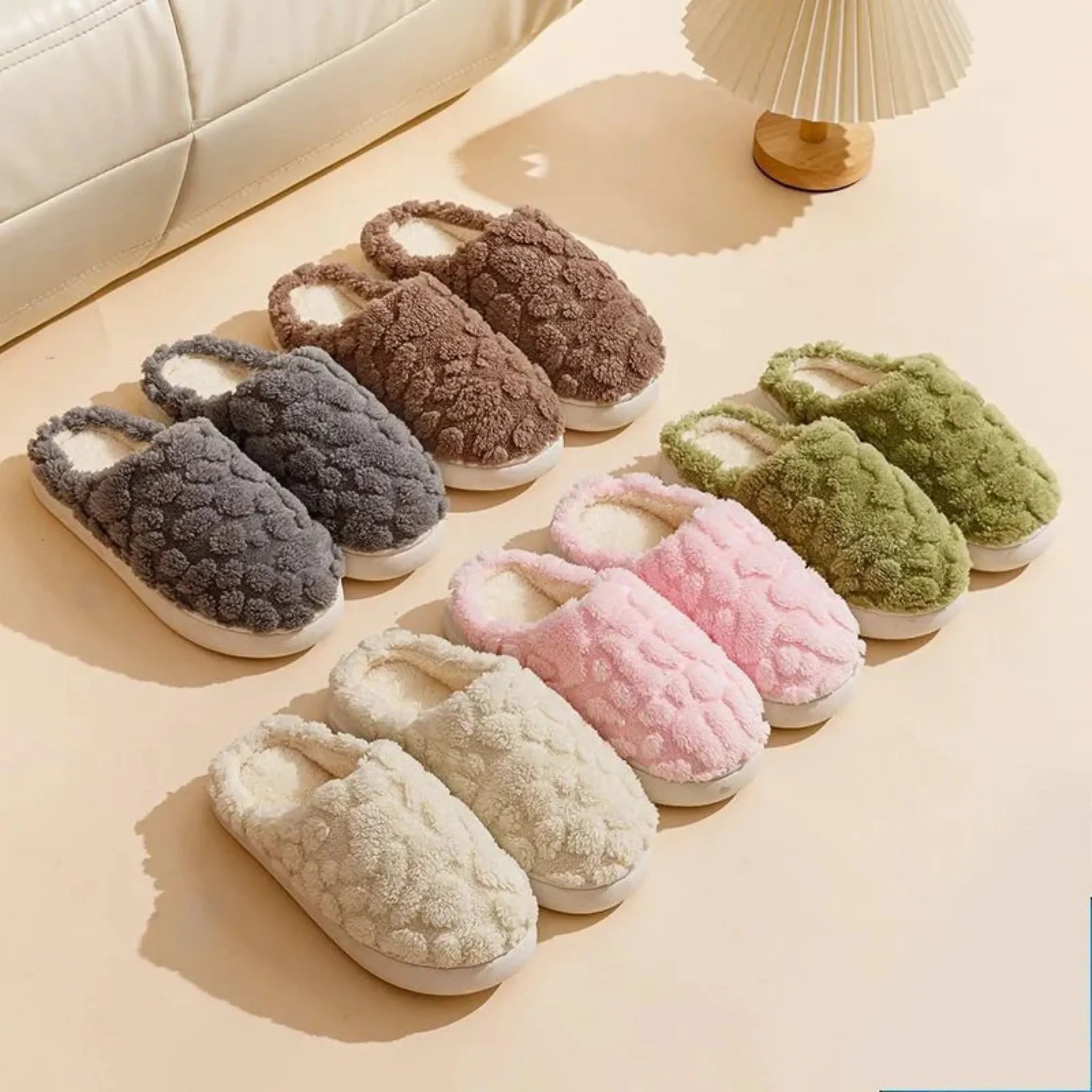 Unisex Cartoon Fuzzy Slippers – Soft, Anti-Skid Plush Shoes for Winter