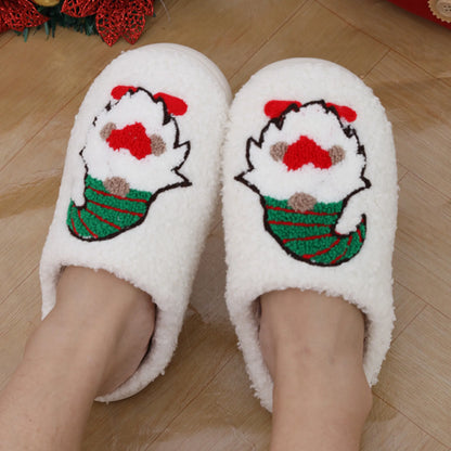 Cartoon Santa Claus Slippers – Warm Christmas Shoes for Men &amp; Women