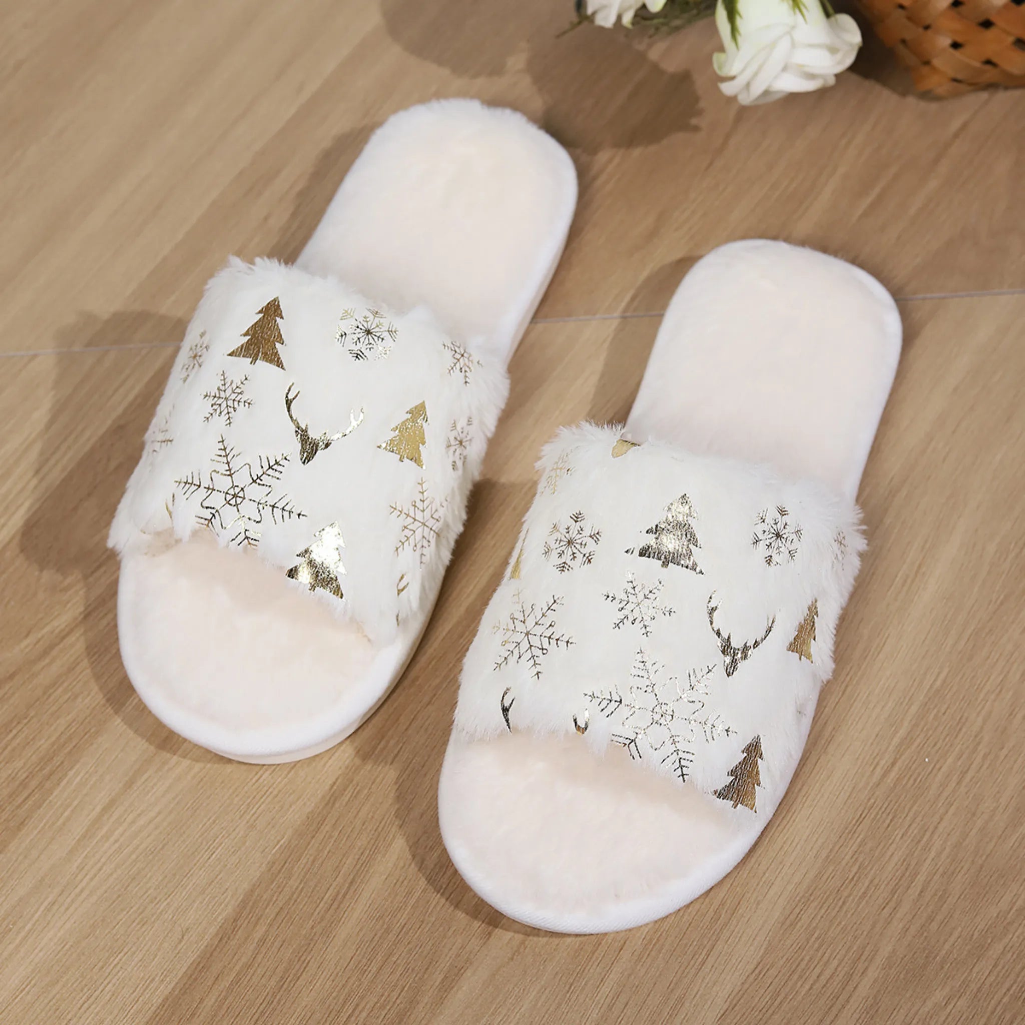 Plush Indoor Non-Slip Slippers