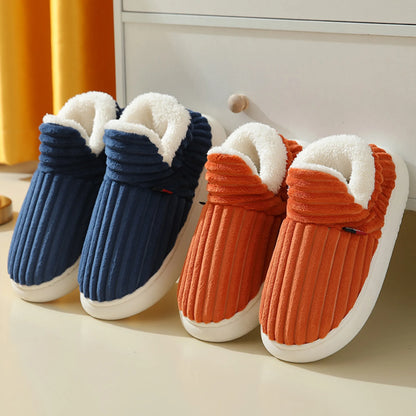 Winter Cotton Slippers – Warm Plush Shoes for Men &amp; Women