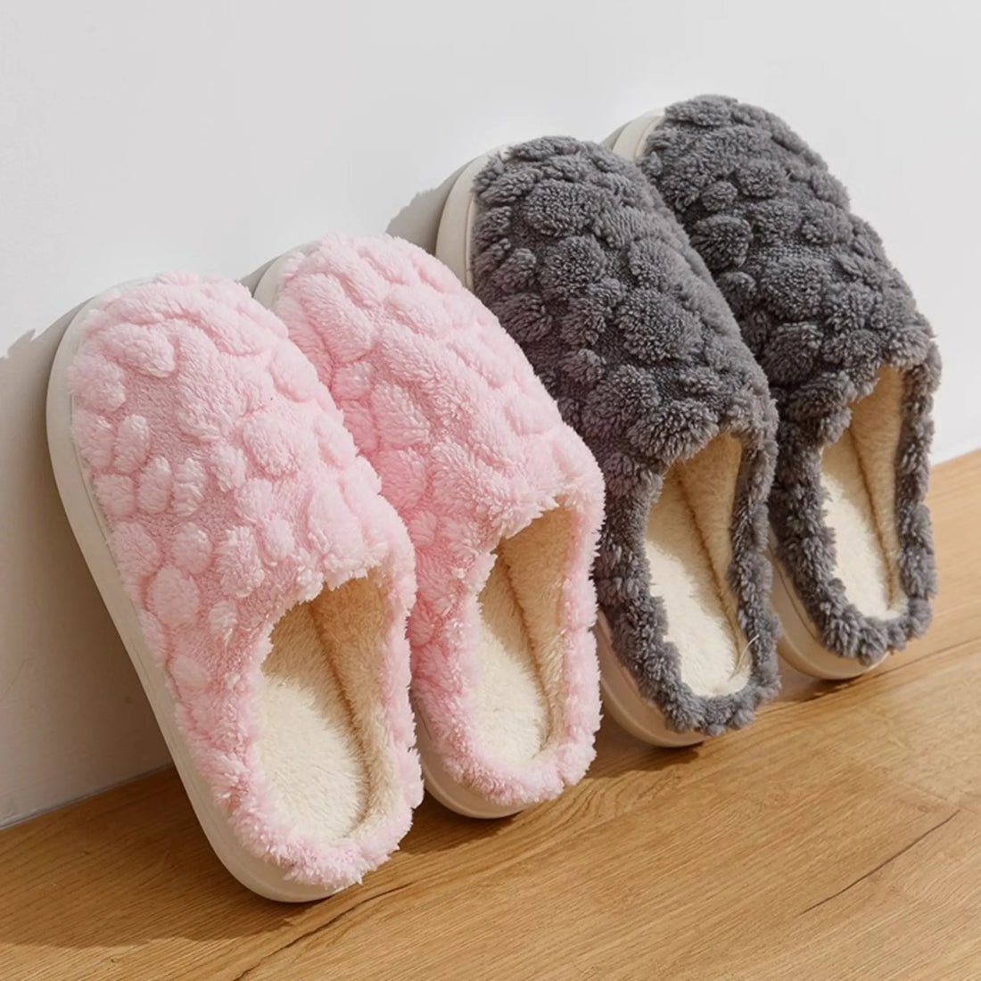 Unisex Cartoon Fuzzy Slippers – Soft, Anti-Skid Plush Shoes for Winter