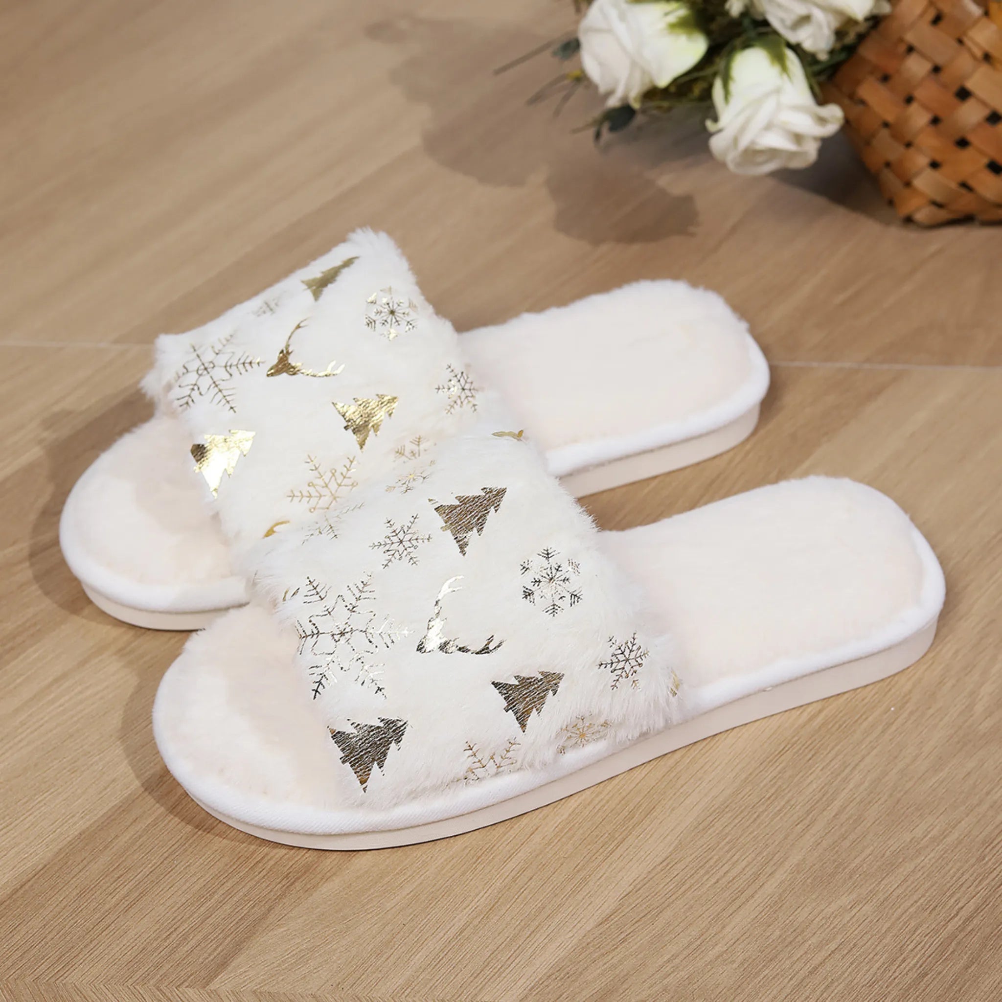 Plush Indoor Non-Slip Slippers