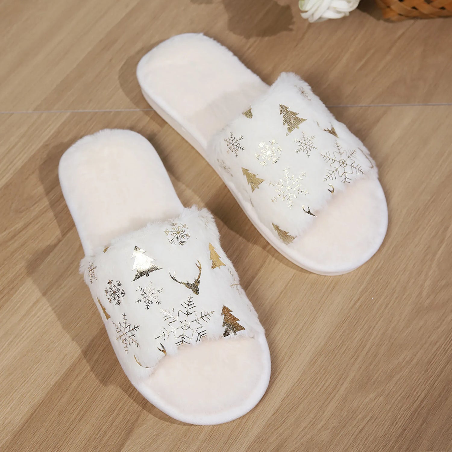 Plush Indoor Non-Slip Slippers