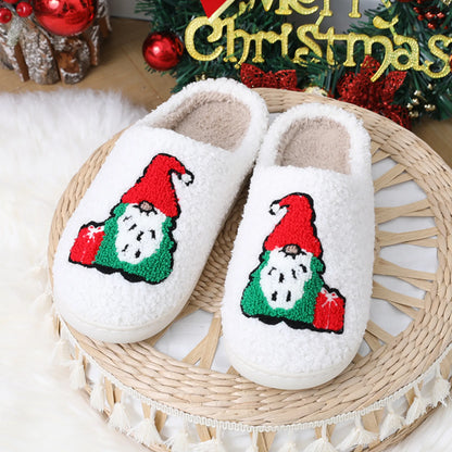 Cartoon Santa Claus Slippers – Warm Christmas Shoes for Men &amp; Women