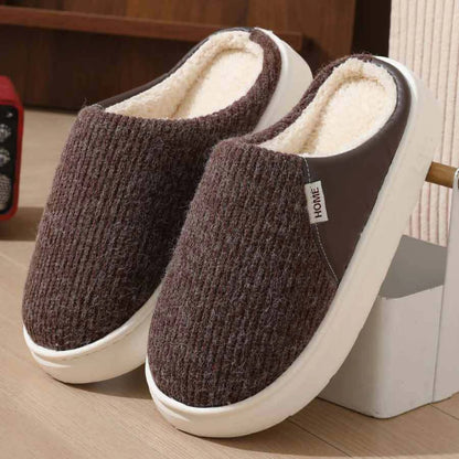 Men &amp; Women Winter Plush Home Slippers – Warm, Non-slip, Thick Bottom