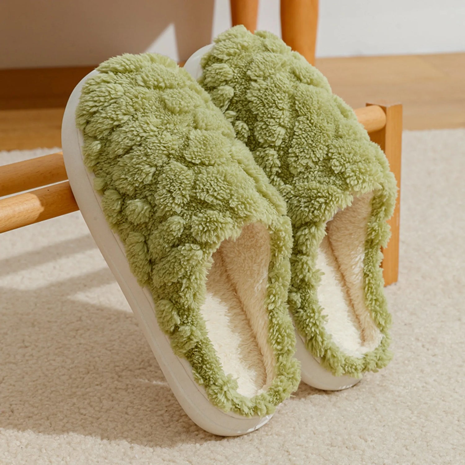 Unisex Cartoon Fuzzy Slippers – Soft, Anti-Skid Plush Shoes for Winter